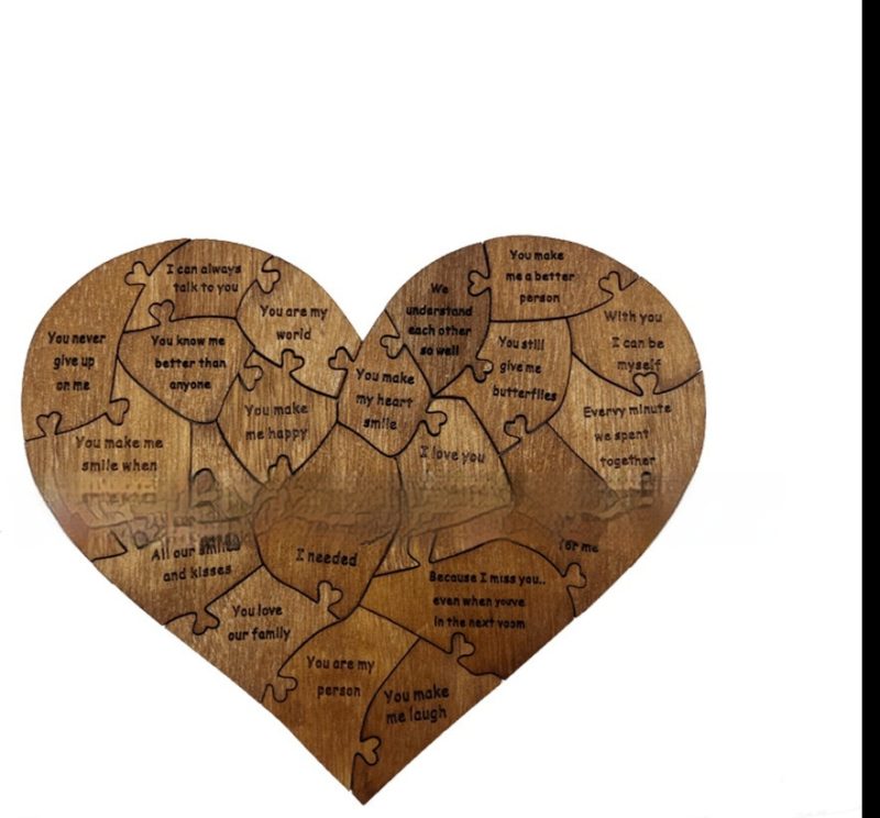 Reasons Why I Love You Wooden Heart Puzzle Romantic Love Jigsaw Puzzle Wedding Anniversary For Wife Husband Birthday Gifts Valentine's Day Gift - Image 5