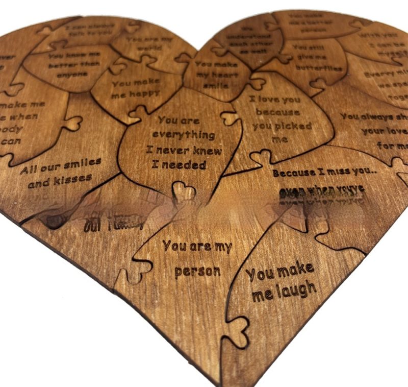 Reasons Why I Love You Wooden Heart Puzzle Romantic Love Jigsaw Puzzle Wedding Anniversary For Wife Husband Birthday Gifts Valentine's Day Gift - Image 9