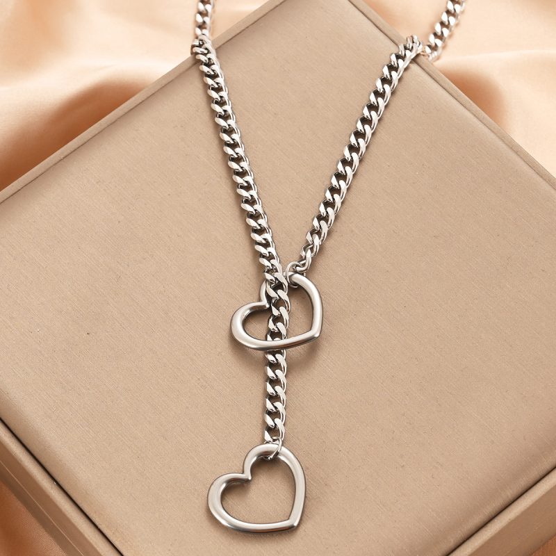 Cuban Adjustable Heart Shaped Necklace