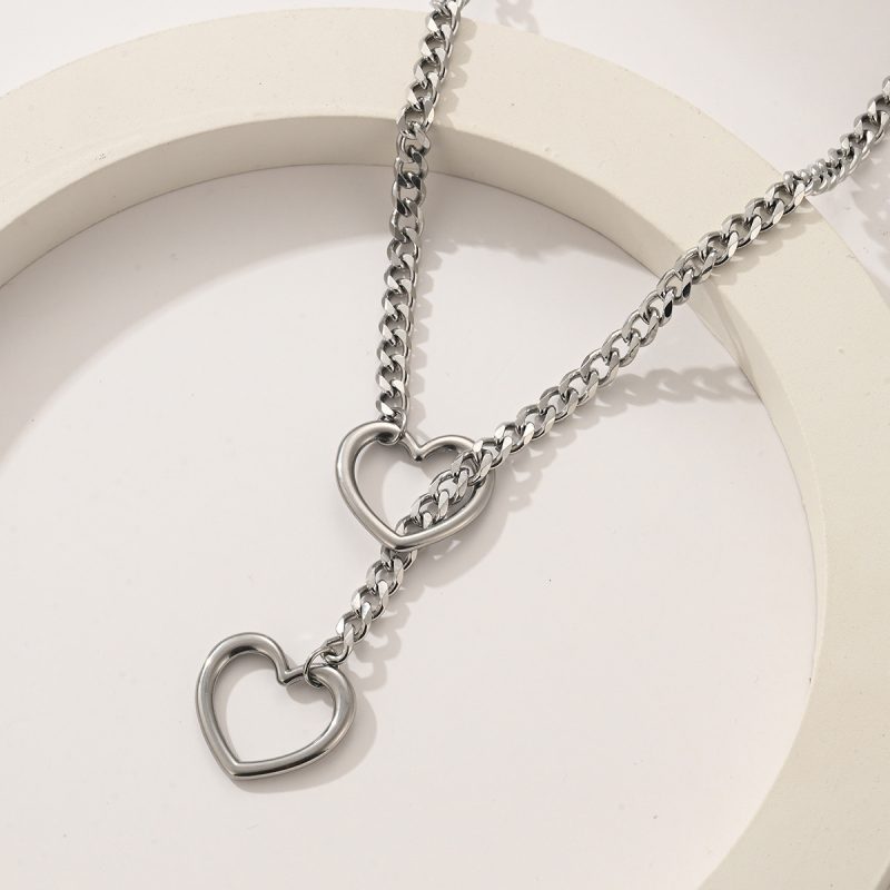 Cuban Adjustable Heart Shaped Necklace - Image 2