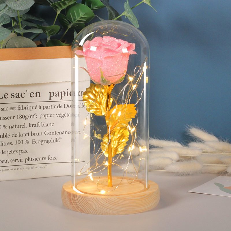 Valentines Day Gift  For Girlfriend Eternal Rose Flowers LED Light In Glass - Image 6