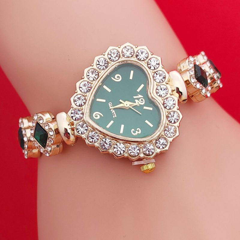 Fashion Love Shape Bracelet Watch Set Diamond Colored Heart Quartz Watch Women's Fashion Jewelry Set Valentine's Day Gift - Image 8